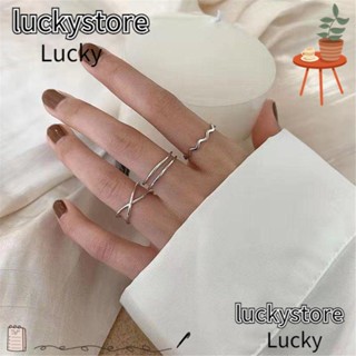 Lucky ชุดแหวนเต้นรํา สไตล์มินิมอล สําหรับผู้หญิง 3 ชิ้น ต่อชุด