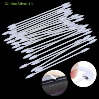 Goldensilver ก้านสําลีทําความสะอาดหูฟัง กันฝุ่น สีเงิน 50 100 ชิ้น