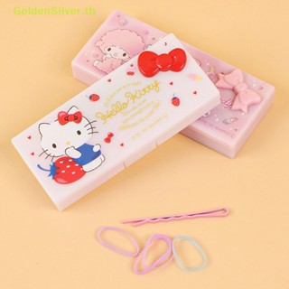 Goldensilver Kawaii Sanrios กล่องเก็บเครื่องสําอาง ผ้าฝ้าย ลายการ์ตูน Hello Kitty กันน้ํา แบบพกพา