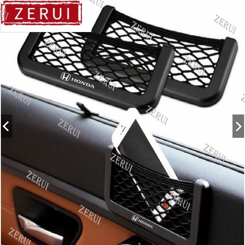 Zr กระเป๋าตาข่ายเก็บโทรศัพท์มือถือ คุณภาพสูง อุปกรณ์เสริม สําหรับ Honda Civic fc fd Accord Jazz BRV HRV CRV Odyssey City Hatchback WRV