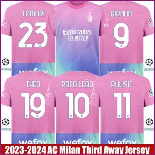 Yx 2023-2024 เสื้อยืด ลาย AC Milan Third Away Giroud Pulisic Leao Tomori Theo Jersey สําหรับผู้ชาย และผู้หญิง