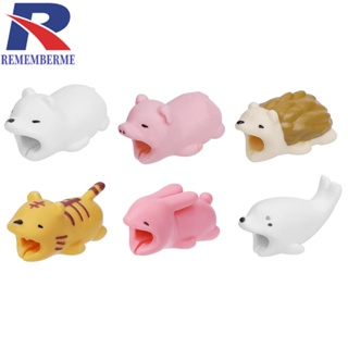 [rememberme.th] ตัวถนอมสายชาร์จ USB PVC ลายสัตว์ กันสายหัก