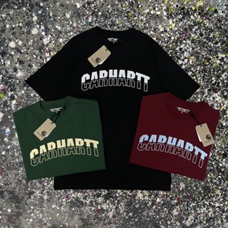 CARHARTT เสื้อยืดแขนสั้น ทรงหลวม พิมพ์ลายตัวอักษร สไตล์วินเทจ สําหรับคู่รัก