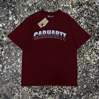 CARHARTT เสื้อยืดแขนสั้น ทรงหลวม พิมพ์ลายตัวอักษร สไตล์วินเทจ สําหรับคู่รัก