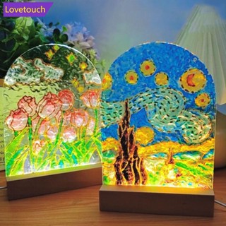 Lovetouch โคมไฟ LED อะคริลิค รูปดอกทิวลิป ระลอกน้ํา สร้างสรรค์ สําหรับตกแต่งห้องนอน V9Y2