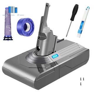 อะแดปเตอร์แบตเตอรี่ 21.6V V8 พร้อมฟิลเตอร์ แบบเปลี่ยน สําหรับเครื่องดูดฝุ่น Dyson V8 Batteries V8 Absolute V8 Animal