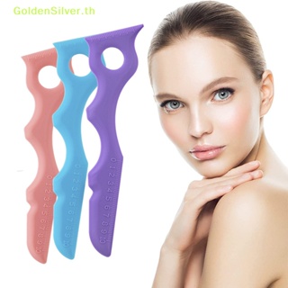 Goldensilver ไม้บรรทัดซิลิโคน ลายฉลุ ใช้ซ้ําได้ สําหรับเขียนอายไลเนอร์ แต่งหน้า TH