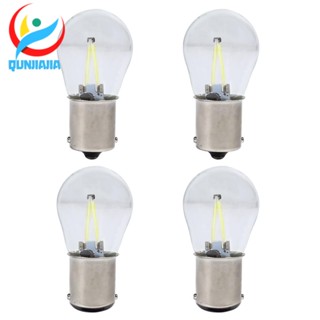 [qunjiajia.th] หลอดไฟเลี้ยว LED 1156 BA15S 1157 BAY15D 2 เส้น สําหรับรถยนต์