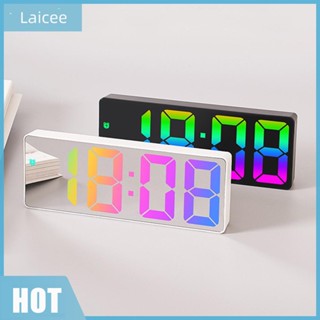 [Laicee.th] นาฬิกาปลุกดิจิทัล LED อะคริลิค หลากสีสัน สําหรับห้องนอน