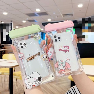 กระเป๋าใส่โทรศัพท์มือถือ กันน้ํา ลายการ์ตูน Melody Snoopy น่ารัก สําหรับ iPhone Pro Max