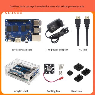 บอร์ดทดลอง Banana Pi BPI M5 S905X3 4GB LPDDR4+16GB EMMC เคส พัดลม ฮีทซิงค์ 4X สาย HD อะแดปเตอร์พาวเวอร์ ปลั๊ก EU