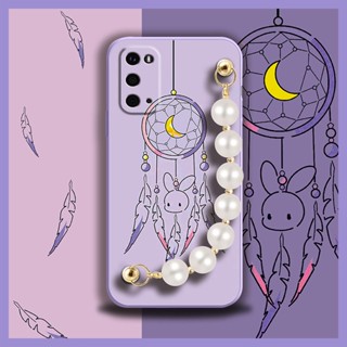 Lens package Bear bracelet Phone Case For Samsung Galaxy S20/SM-G980F Skin feel silicone Pearl bracelet Back Cover