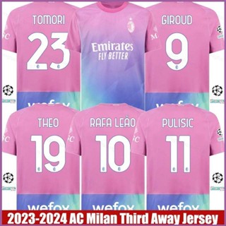 เสื้อกีฬาแขนสั้น ลายทีม Ani 2023-2024 AC Milan Third Away Giroud Pulisic Leao Tomori Theo Jersey สําหรับผู้ชาย และผู้หญิง