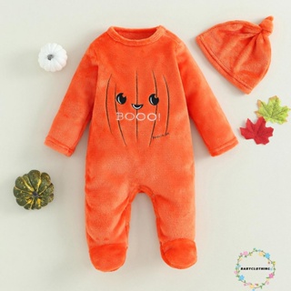 Babyclothes- ชุดรอมเปอร์ แขนยาว ลายฟักทองฮาโลวีน สําหรับเด็กวัยหัดเดิน