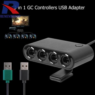 [rememberme.th] อะแดปเตอร์ควบคุม GC USB 4 พอร์ต สําหรับคอนโซล Nintend Switch Wiiu PC