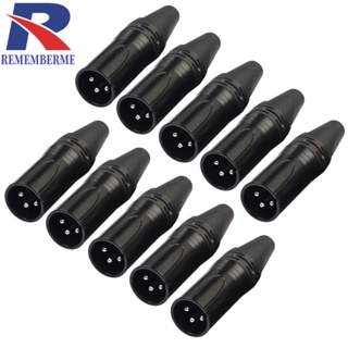 [rememberme.th] อะแดปเตอร์ปลั๊กไมโครโฟน XLR 3Pin ตัวผู้ DIY 10 ชิ้น