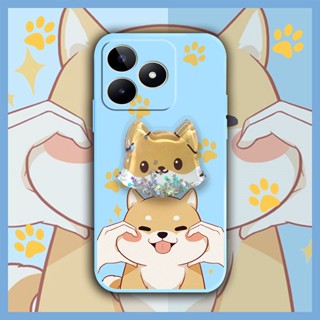 Cartoon ins Phone Case For OPPO Realme C53/Narzo N53 The New quicksand Skin feel silicone Rotatable stand protective case