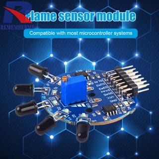 [rememberme.th] โมดูลเซนเซอร์ตรวจจับเปลวไฟ 5 ทาง 3.3V-9V อุปกรณ์เสริม สําหรับ Arduino