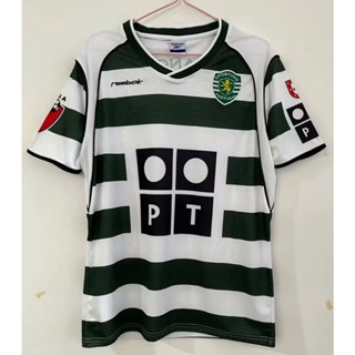 เสื้อกีฬาแขนสั้น ลายทีมชาติฟุตบอล Lisbon 2001-03 ชุดเยือน สไตล์วินเทจ แห้งเร็ว AAA สําหรับผู้ชาย S-XXL