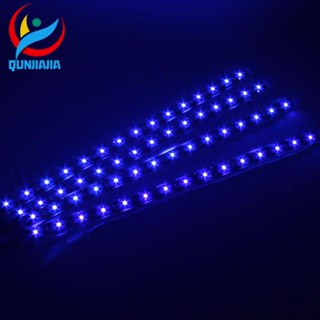 [qunjiajia.th] แถบไฟ LED 15 ดวง 30 ซม. สีฟ้า กันน้ํา 12V สําหรับรถยนต์ รถบรรทุก 4 ชิ้น