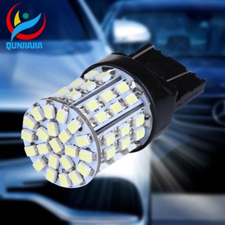 [qunjiajia.th] หลอดไฟเบรกท้ายรถยนต์ LED T20 W21W 7443 7440 64-SMD 1206 สีขาว 2 ชิ้น