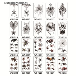 [NutriliteMelting1] สติกเกอร์รอยสักชั่วคราว ลายแมงมุม และแผลเป็น กันน้ํา 2 แผ่น