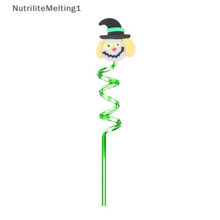 [NutriliteMelting1] หลอดดูดน้ําพลาสติก ลายการ์ตูนผี ใช้ซ้ําได้ สําหรับตกแต่งปาร์ตี้ฮาโลวีน