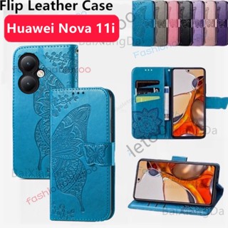 เคสโทรศัพท์หนัง ฝาพับแม่เหล็ก กันกระแทก พร้อมช่องใส่บัตร สําหรับ Huawei Nova 11 pro Ultra 11 i 11pro 11Ultra 11i Nova11i Nova11pro 2023