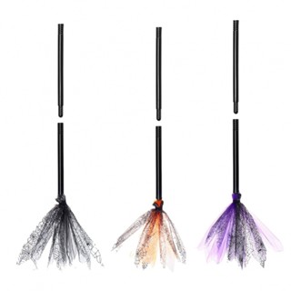 New Arrival~Broom 13x38cm Black Pumpkin Purple High Quality Mesh Versatile Witch Broom