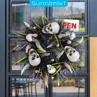 [Sunnimix1] ป้ายต้อนรับ รูปกะโหลก แฮนด์เมด เส้นผ่าศูนย์กลาง 40 ซม. สําหรับแขวนตกแต่งผนังบ้านฟาร์ม ประตู ฮาโลวีน