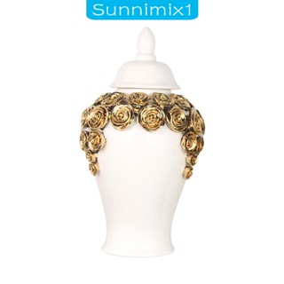 [Sunnimix1] โหลเซรามิค ลายกระเบื้อง พร้อมฝาปิด สําหรับตกแต่งบ้าน ออฟฟิศ ห้องรับประทานอาหาร