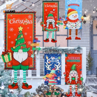 ธงแขวน ลายการ์ตูน Merry Christmas Merry Xmas Santa Claus Deer Snowman สําหรับตกแต่งบ้าน ปาร์ตี้คริสต์มาส