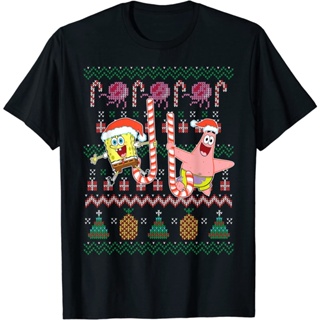 【New】 เสื้อยืดสเวตเตอร์วันหยุด SpongeBob SquarePants &amp; Patrick