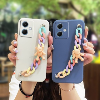 Lens package Simplicity Phone Case For Redmi Note12 5G Global/Poco X5 5G Bear bracelet Solid color soft shell