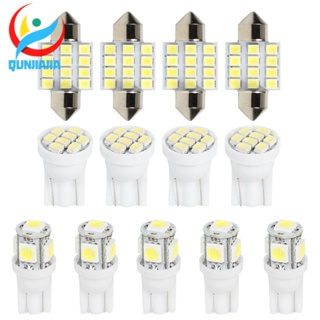 [qunjiajia.th] หลอดไฟ LED T10 W5W 31 มม. สําหรับติดป้ายทะเบียนรถยนต์ 13 ชิ้น ต่อชุด