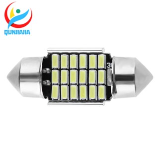 [qunjiajia.th] หลอดไฟอ่านหนังสือ Led 18 ดวง 3014 31 มม. 5050SMD สําหรับติดตกแต่งภายในรถยนต์ 1 ชิ้น