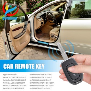 [qunjiajia.th] กุญแจรีโมตรถยนต์ 2 ปุ่ม 433MHz พร้อมแบตเตอรี่ในตัว สําหรับ Renault Sandero Logan Dokker