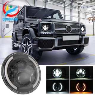 [qunjiajia.th] ไฟหน้า LED 200W ทรงกลม 7 นิ้ว สําหรับ Jeep Wrangler JK TJ LJ