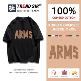 TrendSir 🔥มาใหม่ ลายเยอะ🔥 เสื้อยืดคอกลมแขนสั้น สีสดใส oversize เสื้อโอเวอร์ไซส์เกาหลี มี7สี M-3XL