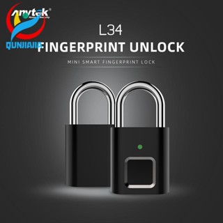 [qunjiajia.th] Anytek L34 กุญแจล็อคกระเป๋าเดินทาง แบบสแกนลายนิ้วมือ ชาร์จ USB