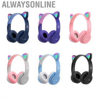 Alwaysonline Headset Cute  Shape HiFi  Quality Luminous Stereo  Headphones for Home School Office