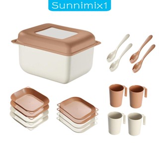 [Sunnimix1] ชุดช้อนส้อม วางซ้อนกันได้ สําหรับตั้งแคมป์ กลางแจ้ง บ้าน หอพัก ห้องครัว ท่องเที่ยว