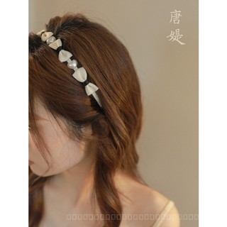 0818-YWSN Elegant Love Pearl Bow Headband for Women Summer High Sense Thin Headband New Mori Style Hair Accessories SKPZ