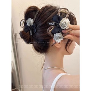 0818-YWSN Elegant Camellia Shark Clip High Sense Barrettes Womens Back Head Hair Volume Large Hair Jaw Clip New PAJA