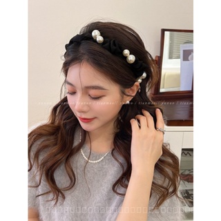 0818-YWSN Korean Pearl Grace Headband Womens New Hairpin with Broad Edge Advanced Pressure-Sensitive Hair out Headband Elegant Headdress CIG7