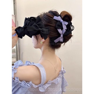 0818-YWSN French Elegant Bow Hair Jaw Clip New Large Hair Clip Womens Back Head Double-Sided Hair Accessories Shark Clip 4PKU