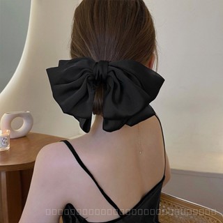 0818-YWSN French Simplicity Black Big Bow Headdress Barrettes Female Back Head Hairpin New High-End Spring Hairpin BFEU