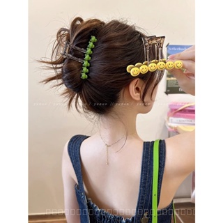 0818-YWSN Frog and Smiling Face ~ Cute Hairpin Female Back Head Updo Shark Clip High Sense Medium Size Hair Claw New OZGT