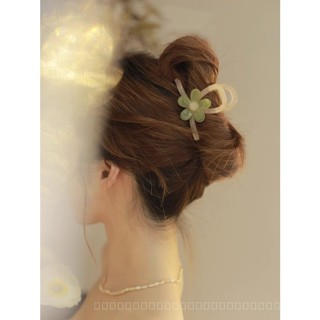 0818-YWSN Dignified Flowers Barrettes Womens New Back Head Elegant Grip Simple Shark Clip High Sense Hairware L91M