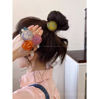 0818-YWSN Full Screen Smiley Face ~ Simple High Sense Phone Line Hair Ring Head Rope New Style Does Not Hurt Hair Rubber Band Female Hair-Binding 4TX9